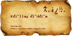 Kállay Ádám névjegykártya