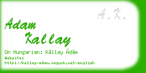 adam kallay business card
