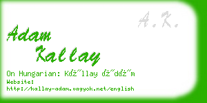 adam kallay business card